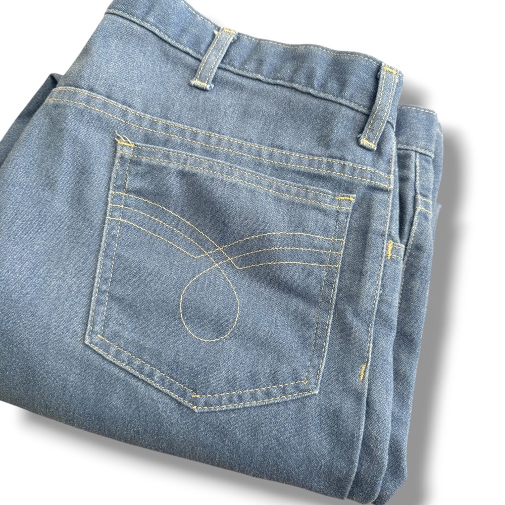 David Taylor Men's Blue Denim Jeans 40x29 Wide Leg Vintage Retro Classic Fit